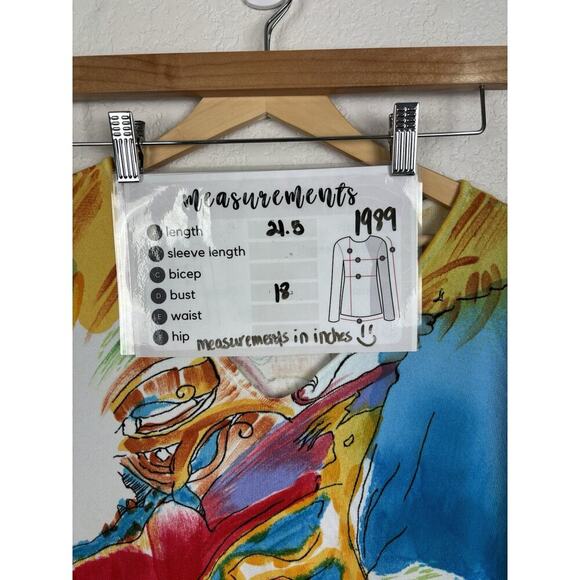 Vintage Patchington Womens Top Sz Large Colorful Artsy Watercolor Eclectic - Picture 7 of 7